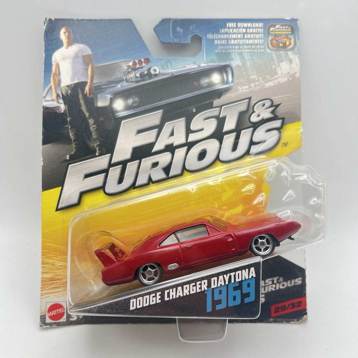 Fast & Furious 6 Red Dodge Charger Daytona 1969 #29/32 2016 - New