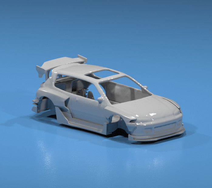 FatBoi Style Wide Body Kit for Hot Wheels Honda Civic EG Hatchback - Resin