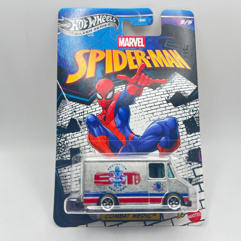 Hot Wheels Silver Series Combat Medic Marvel Spider-Man 5/5 ZAMAC 1:64