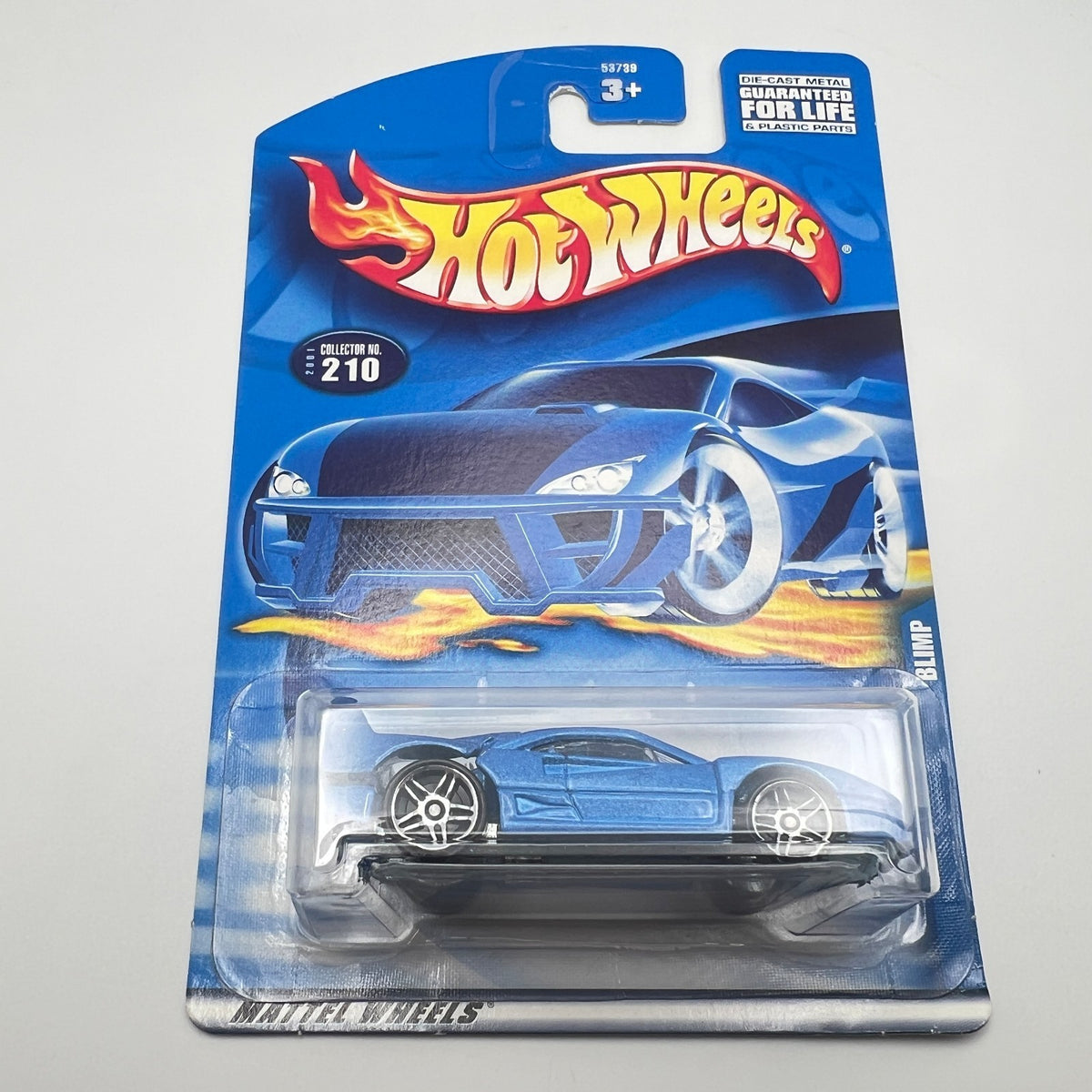 Hot Wheels ERROR Blimp Card with Ferrari F40 Blue 2001 #210 The Vault