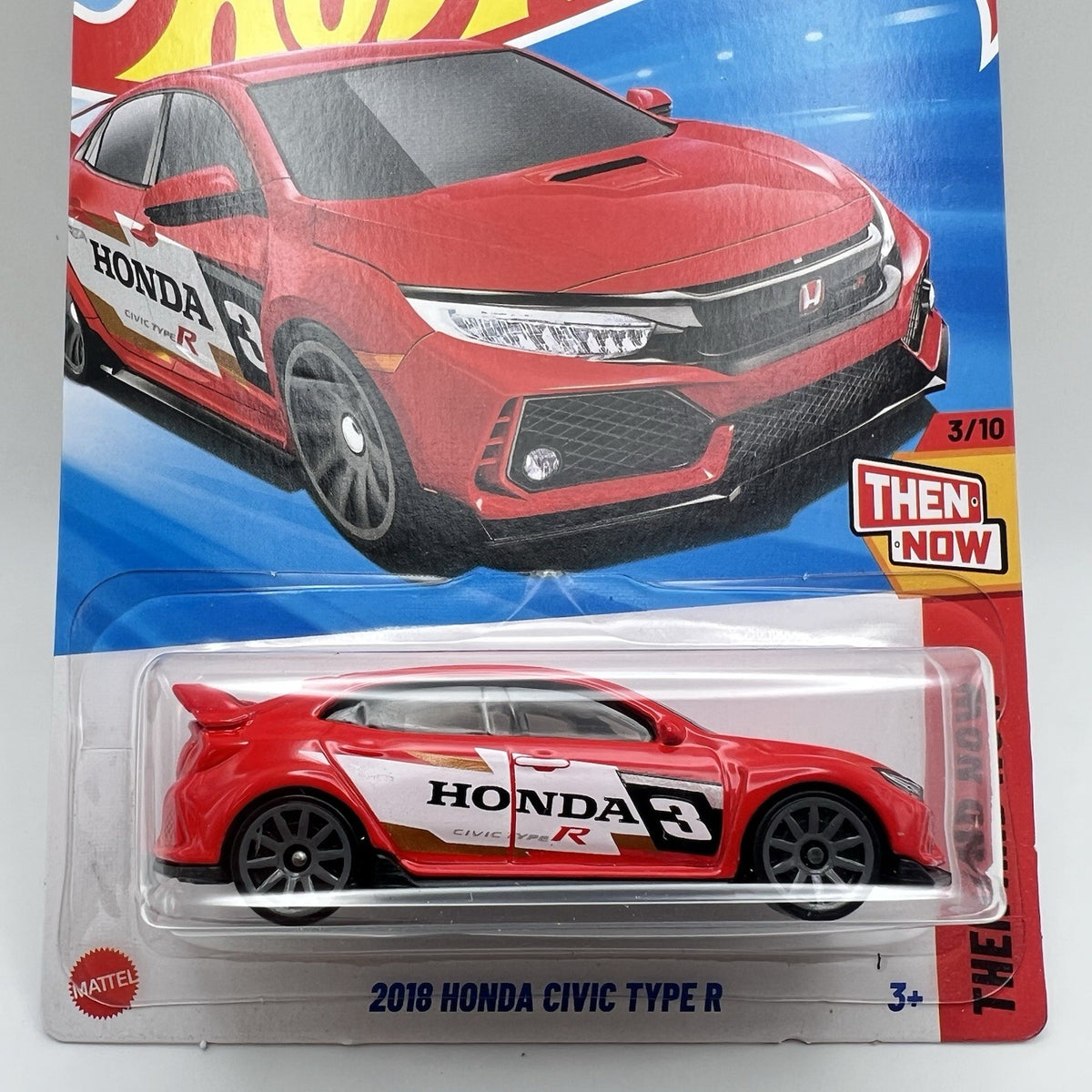 2025 Hot Wheels Red 2018 Honda Civic Type R 123/250 Then And Now 3/10