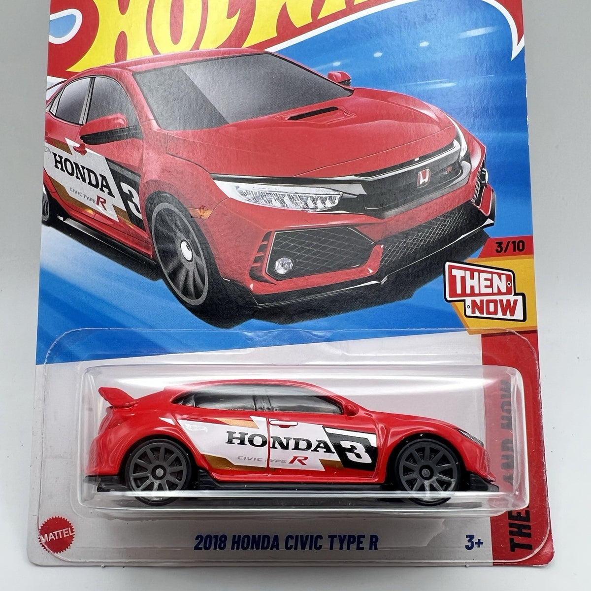 2025 Hot Wheels Red 2018 Honda Civic Type R 123/250 Then And Now 3/10