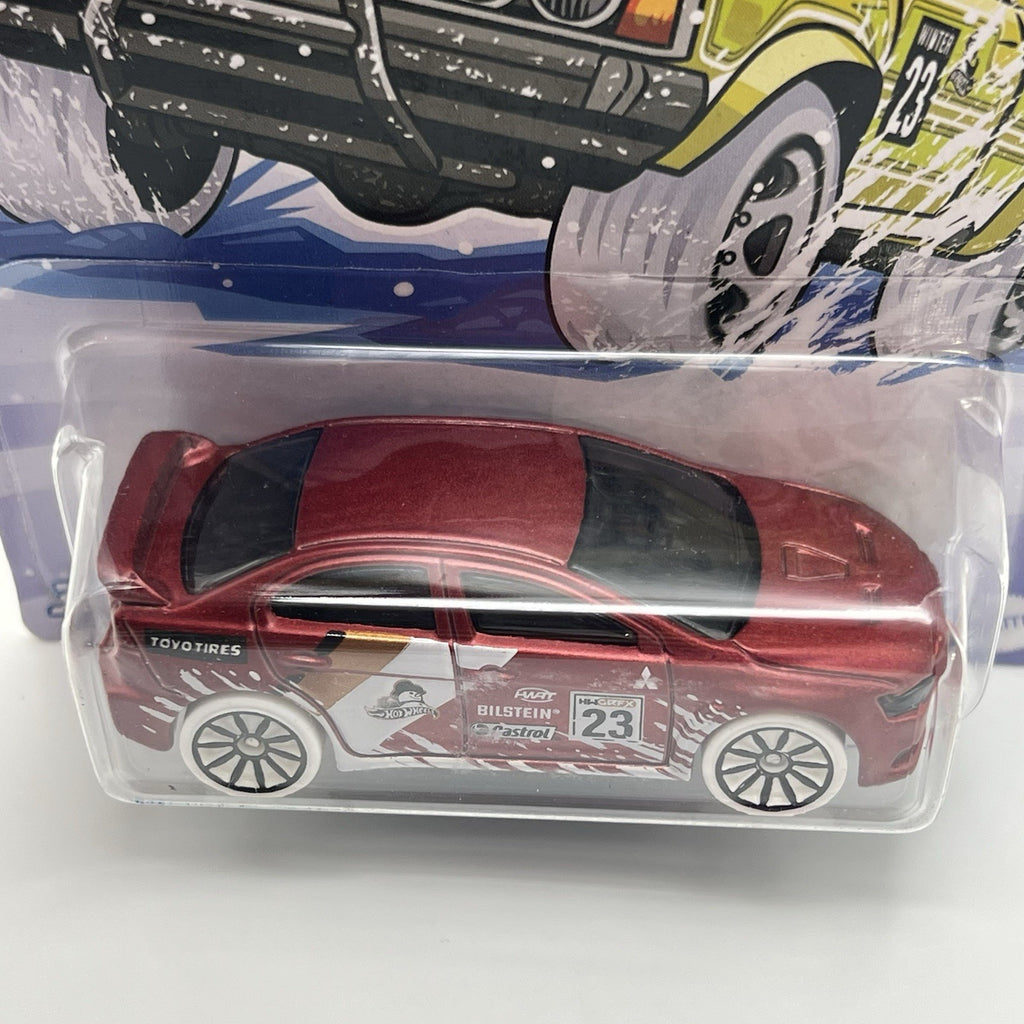 2023 Hot Wheels Winter Holiday Collection 2008 Lancer Evolution Satin Red Model