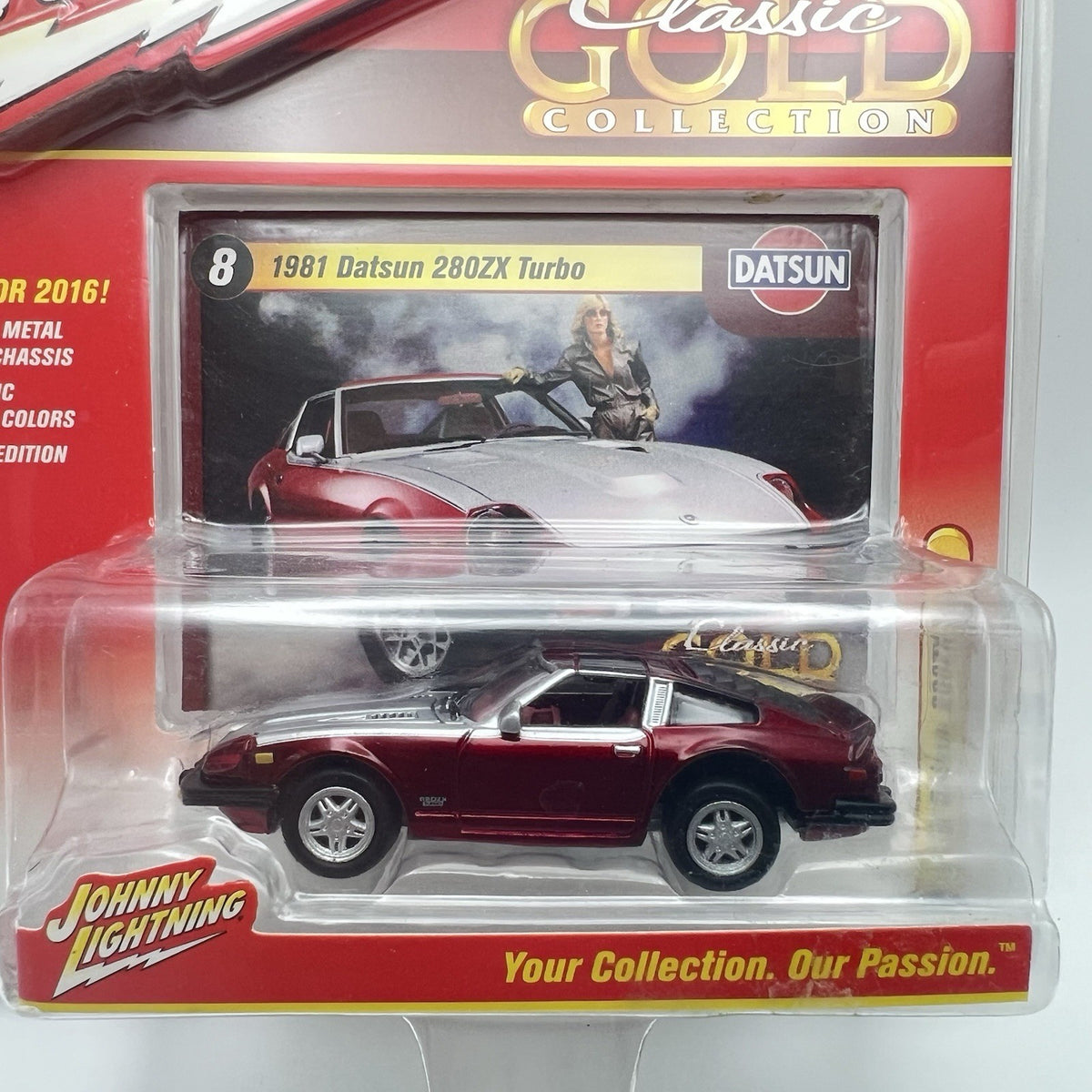 Johnny Lightning 1981 Datsun 280ZX Turbo Classic Gold Collection In Red/ Silver