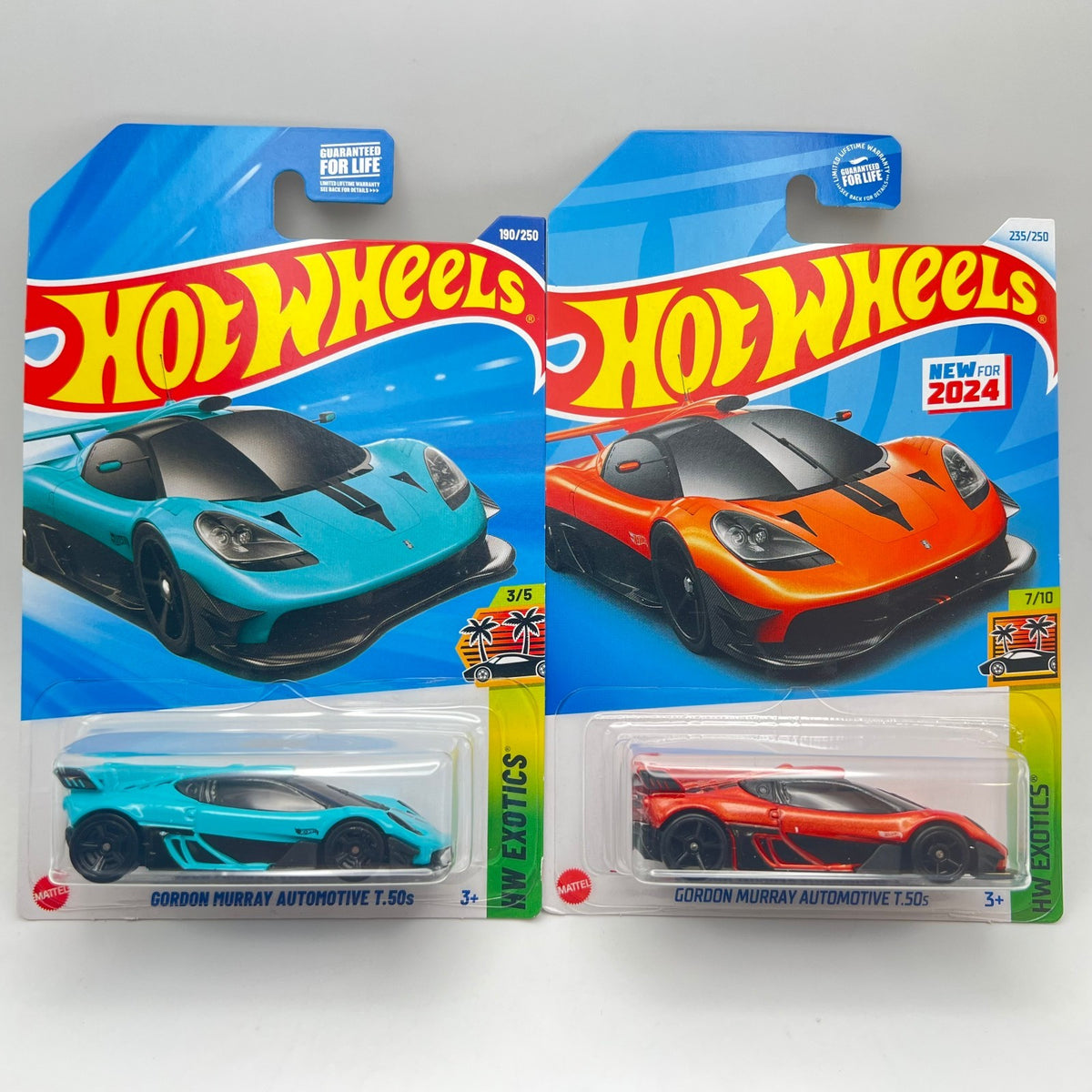 Hot Wheels Orange & Teal Gordon Murray Automotive T.50s Lot Of 2