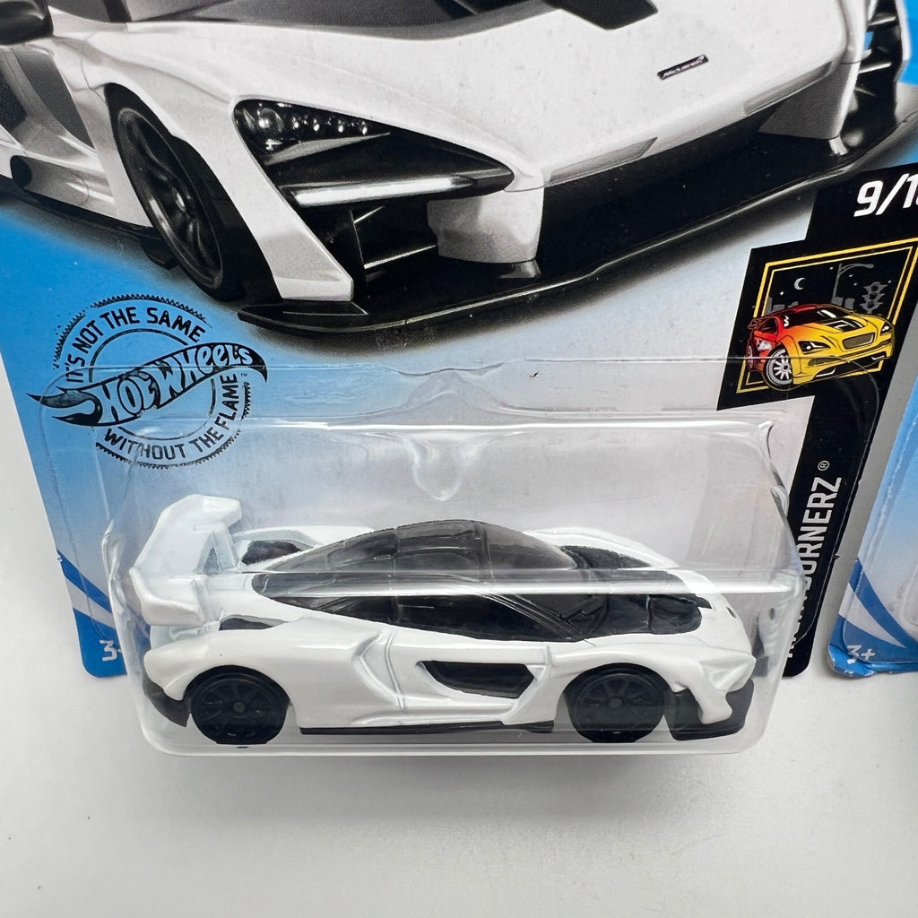 Hot Wheels McLaren Senna Lot of 2 White 233/250 Nightburnerz + Blue 162/250
