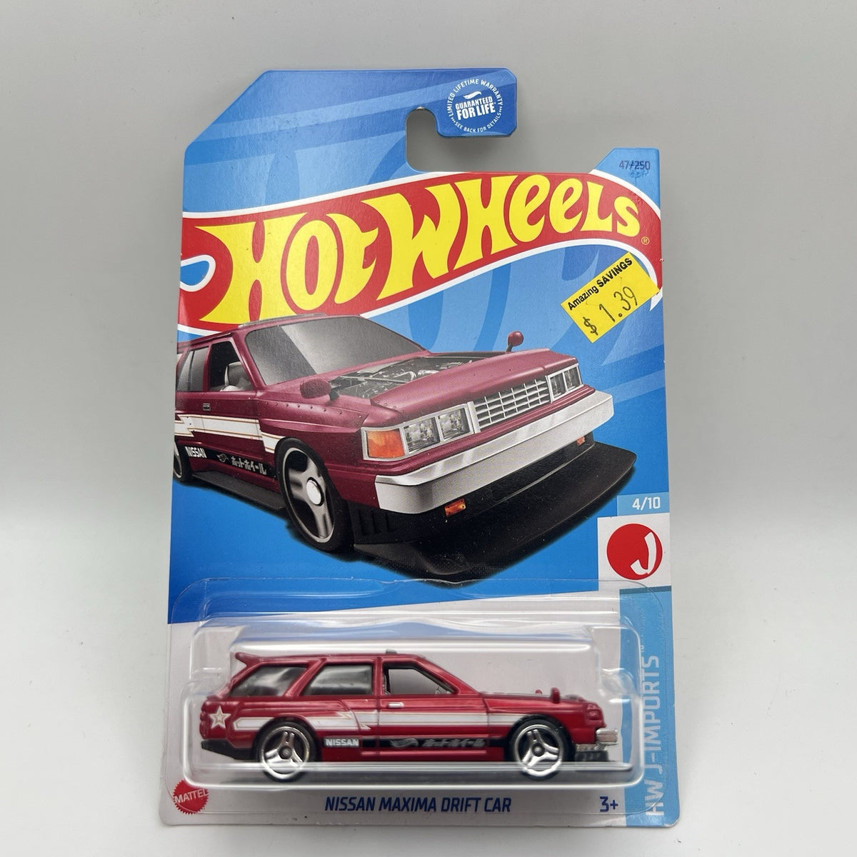 2021 Hot Wheels Nissan Maxima Drift Car 4/10 47/250 - Red