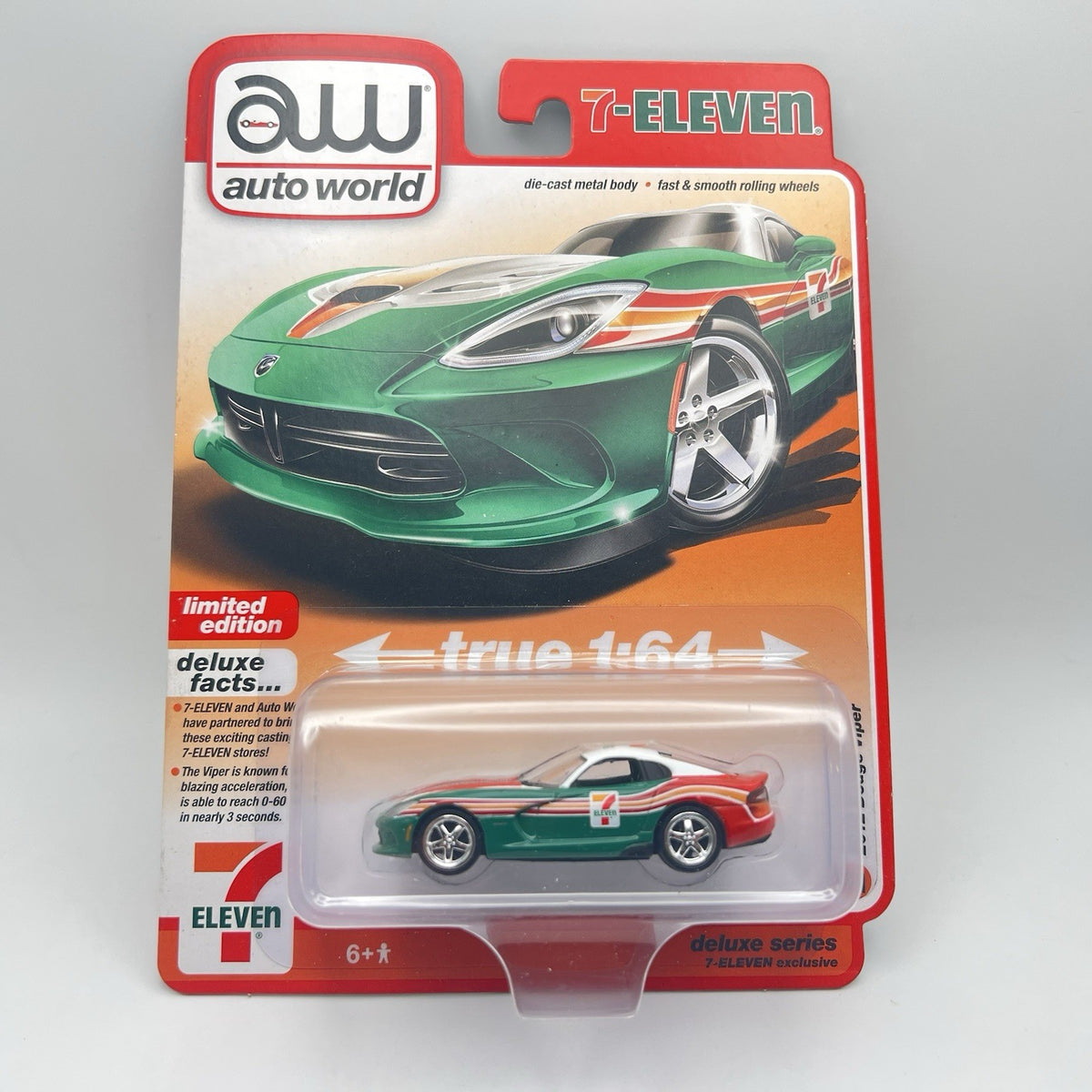 7-Eleven 7-11 Auto World 2012 Dodge Viper Die Cast Car Limited Edition NEW-2023