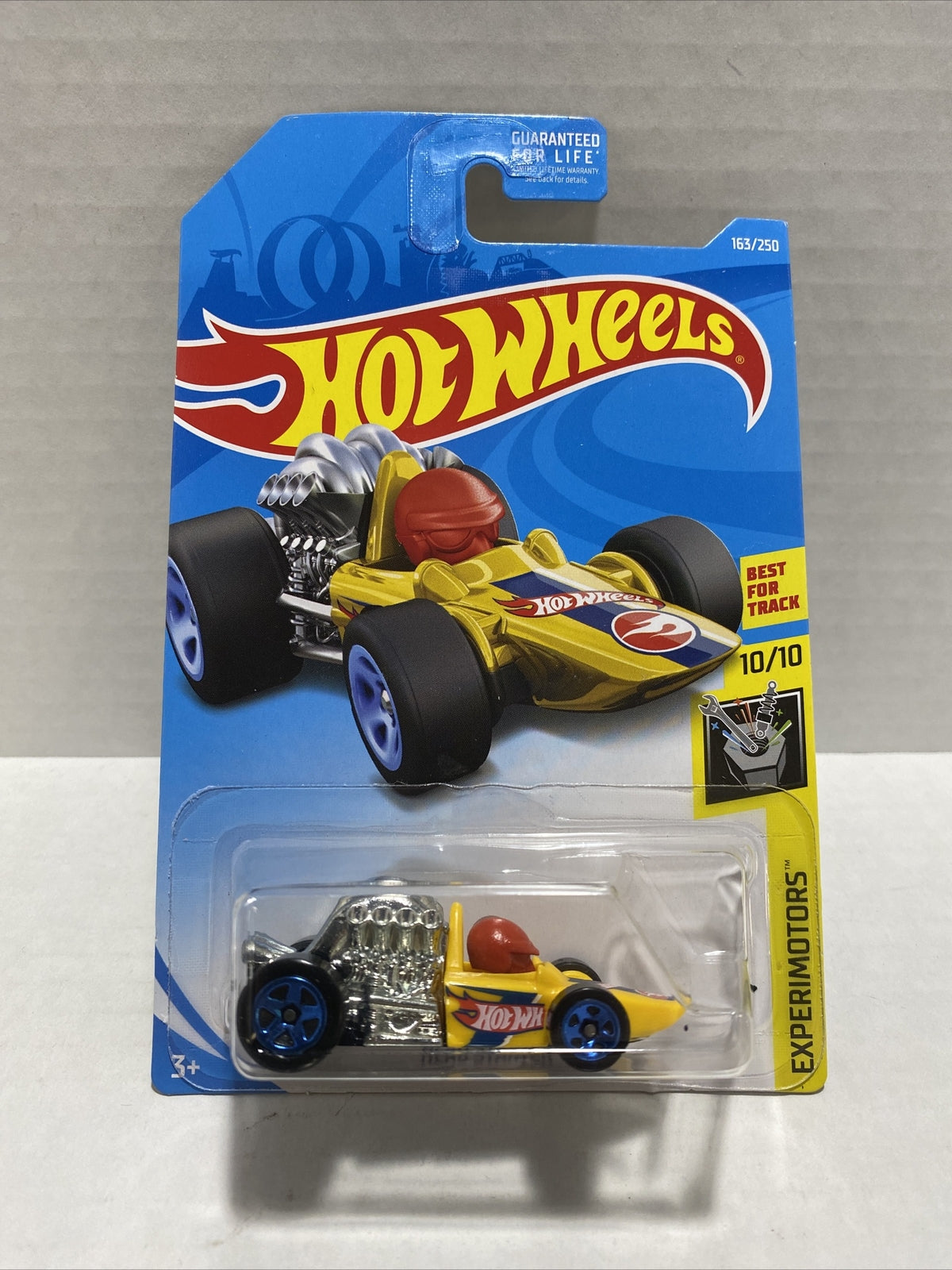 2019 HOT WHEELS H CASE TREASURE HUNT HEAD STARTER # 163 YELLOW