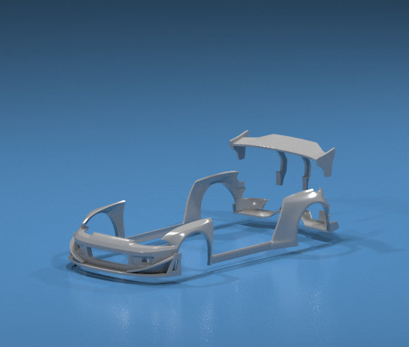 Pandem Style Wide Body Kit for Hot Wheels Honda Civic EG Hatchback - Resin