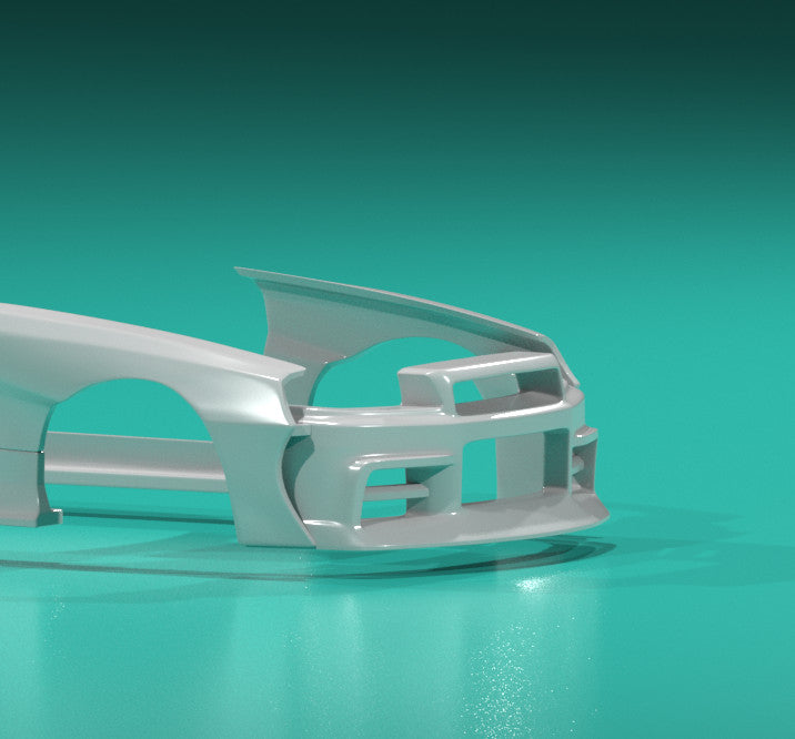 FatBoi Style Wide Body Kit for Hot Wheels Nissan Skyline GTR34 - Resin