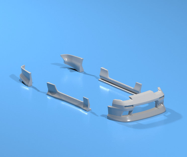 Body Kit W/ Duck Tail Wing for Hot Wheels Nissan 180SX - Resin - 3d Printed
