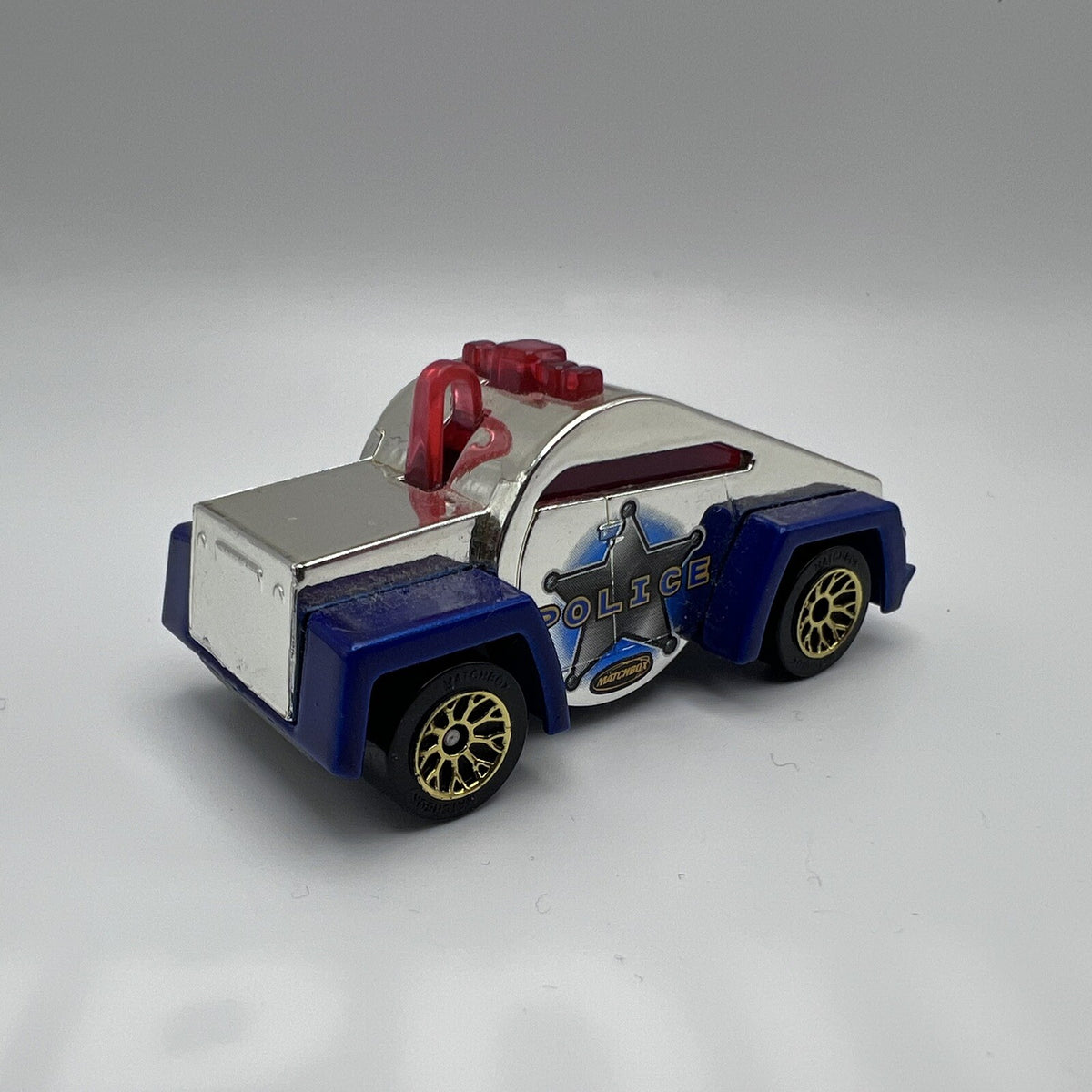 Matchbox 2003:  WHISTLE CAR MB617 POLICE Silver Blue Red Die Cast TOYS