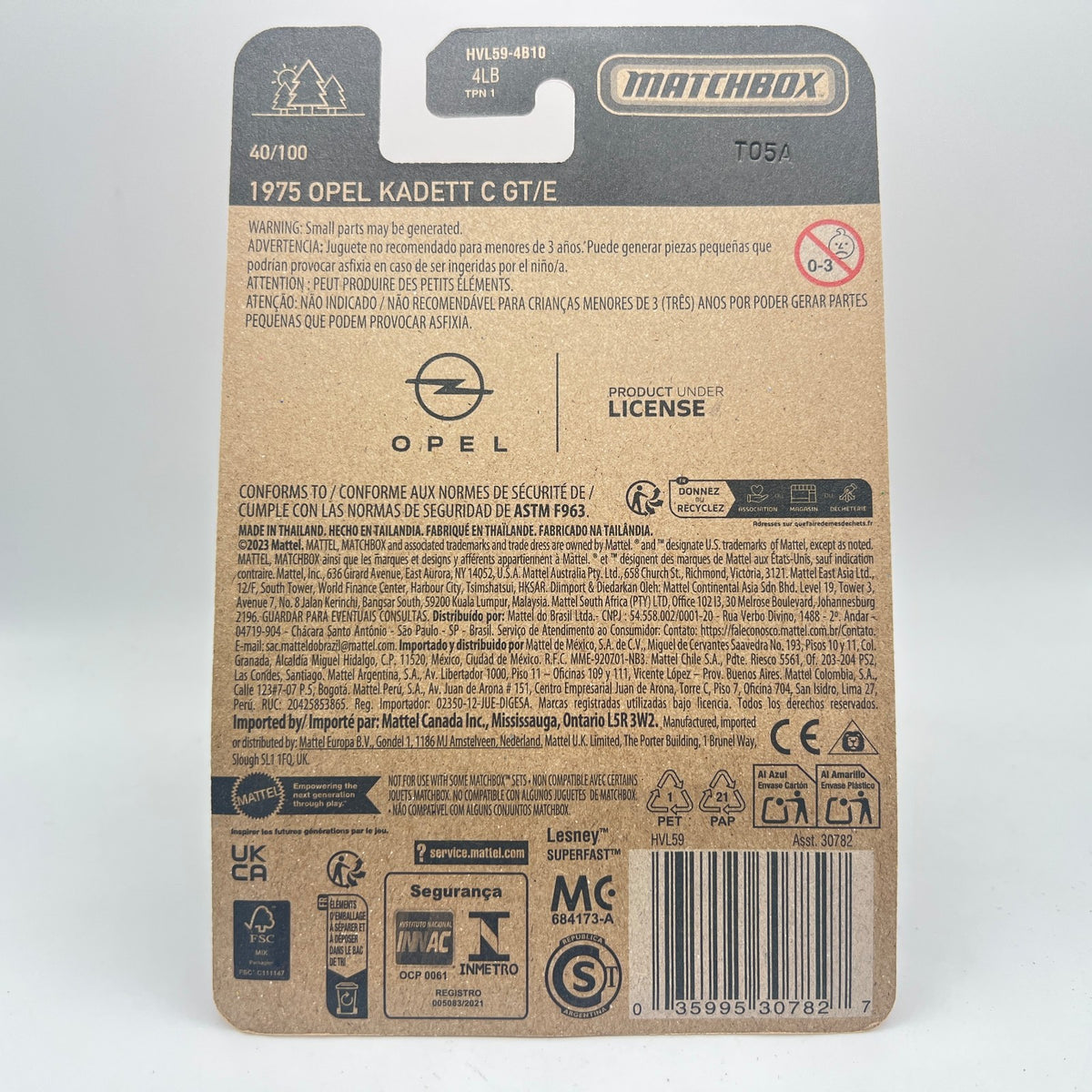 Matchbox 1975 Opel Kadett C GT/E Green 40/100 1:64 Diecast