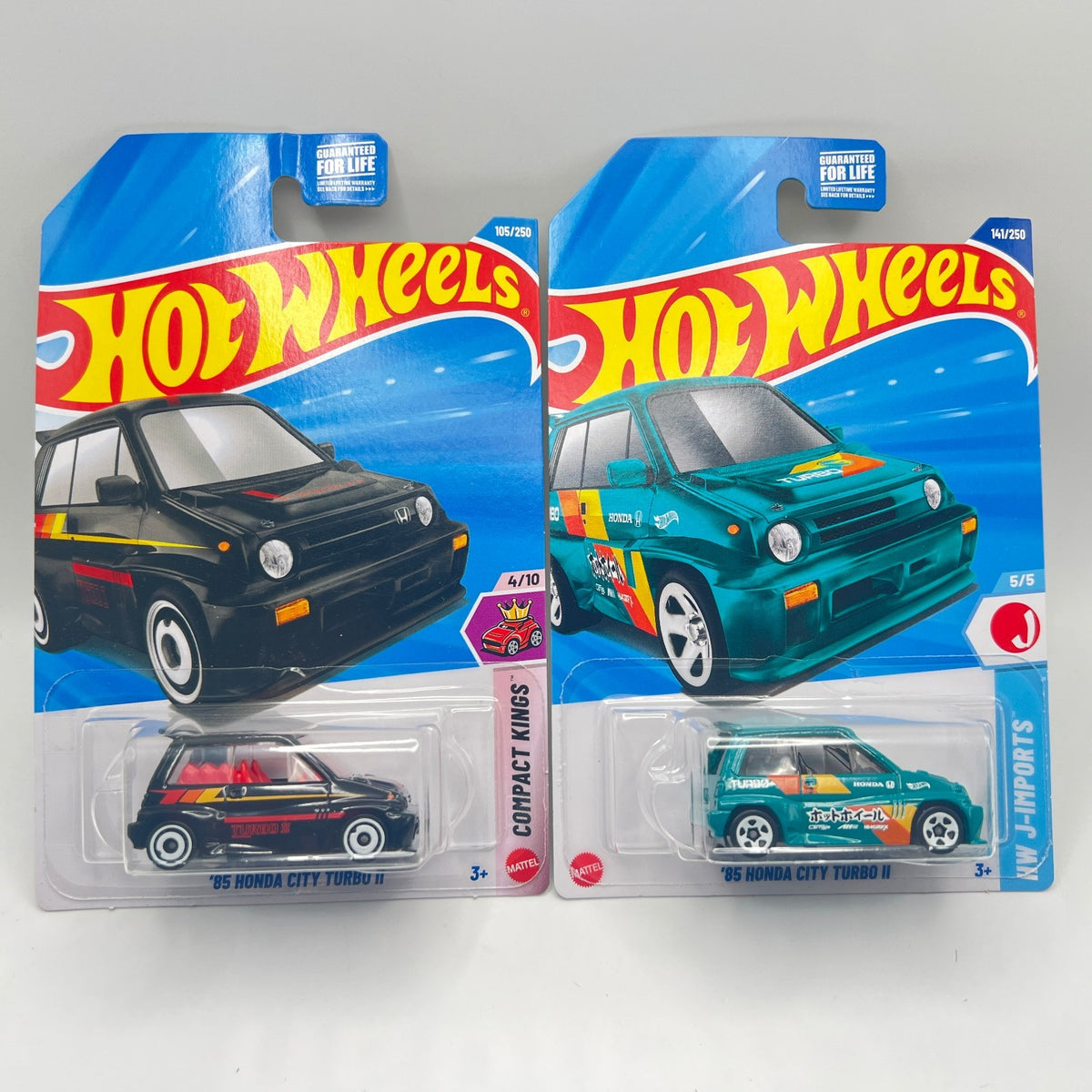 Hot Wheels 85 Honda City Turbo II Lot of 2 Black 105/250 + Teal 141/250