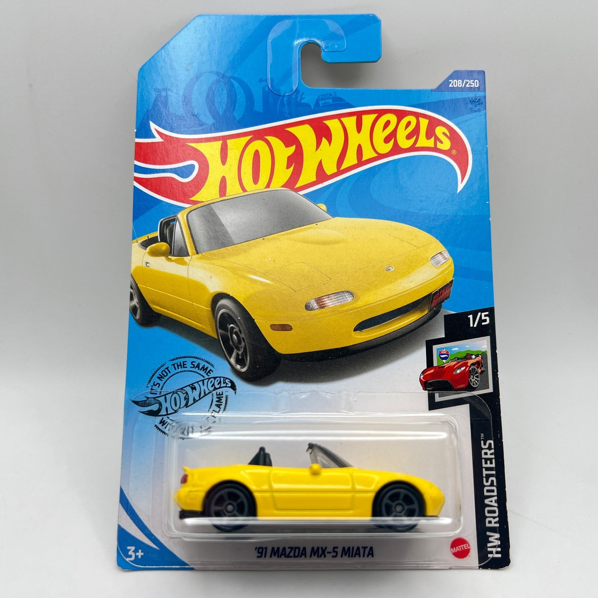 Hot Wheels 91 Mazda MX-5 Miata Yellow HW Roadsters 1/5 208/250 2020