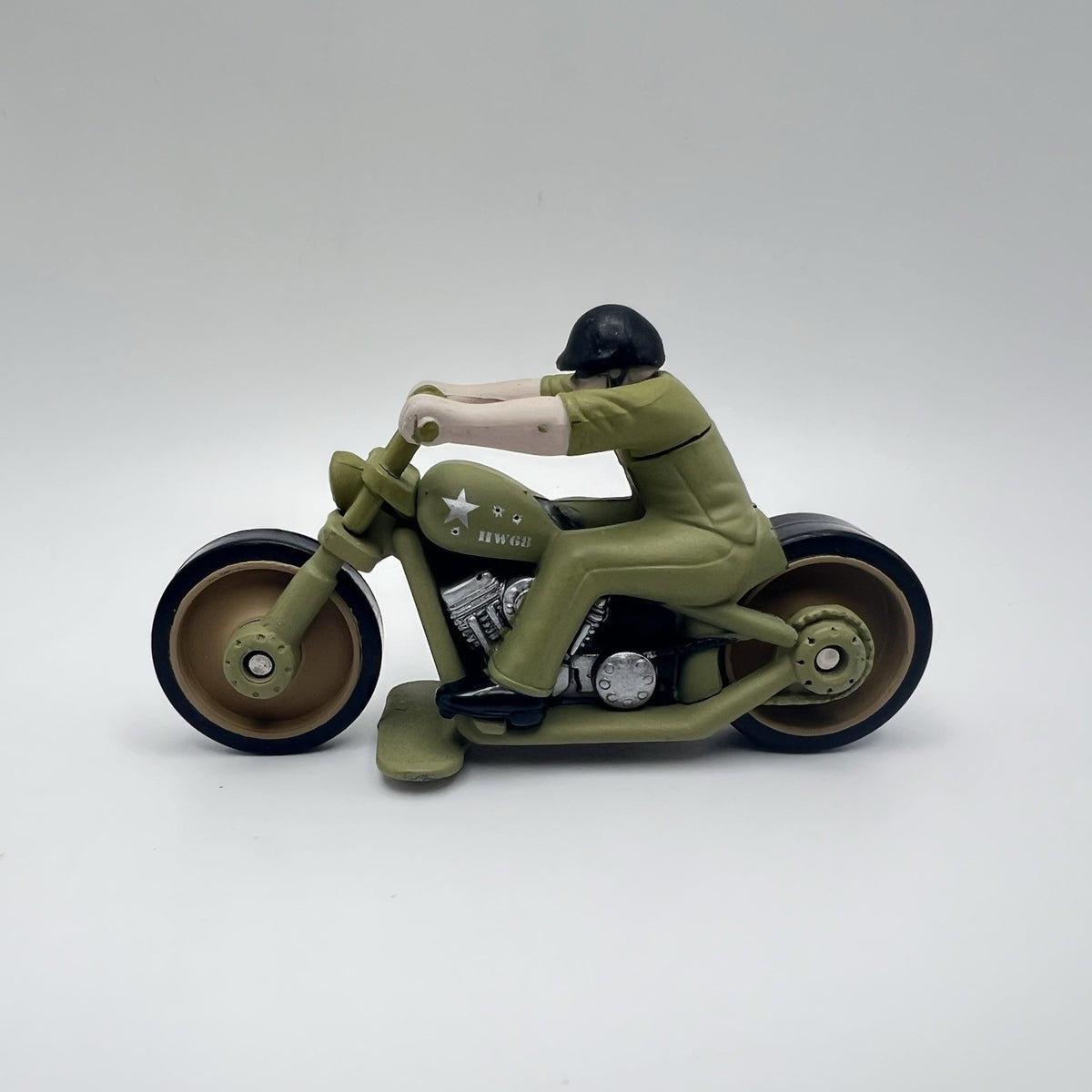 Hot Wheels 2008 Diecast Rodzilla Olive Green US Army Military Motorcycle Rare VG