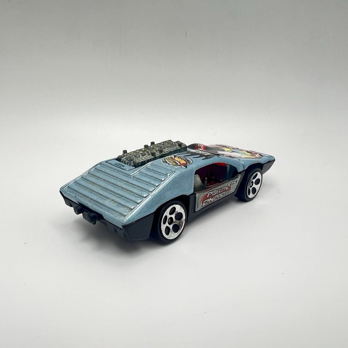 Vintage Hot Wheels Side Kick Postal Express 1970 Silver Blue Diecast
