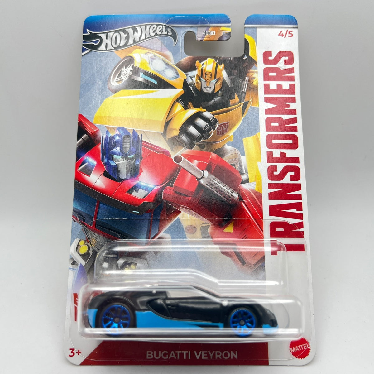 Hot Wheels Bugatti Veyron Black Blue Transformers 4/5
