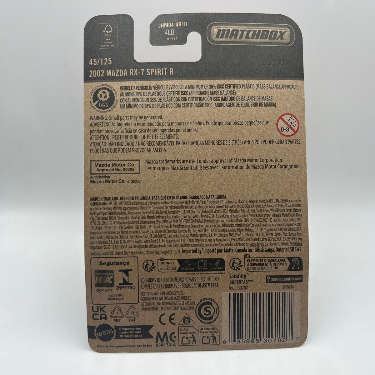 Matchbox 2002 Mazda RX-7 Spirit R Silver 45/125 New 2026 Mainline