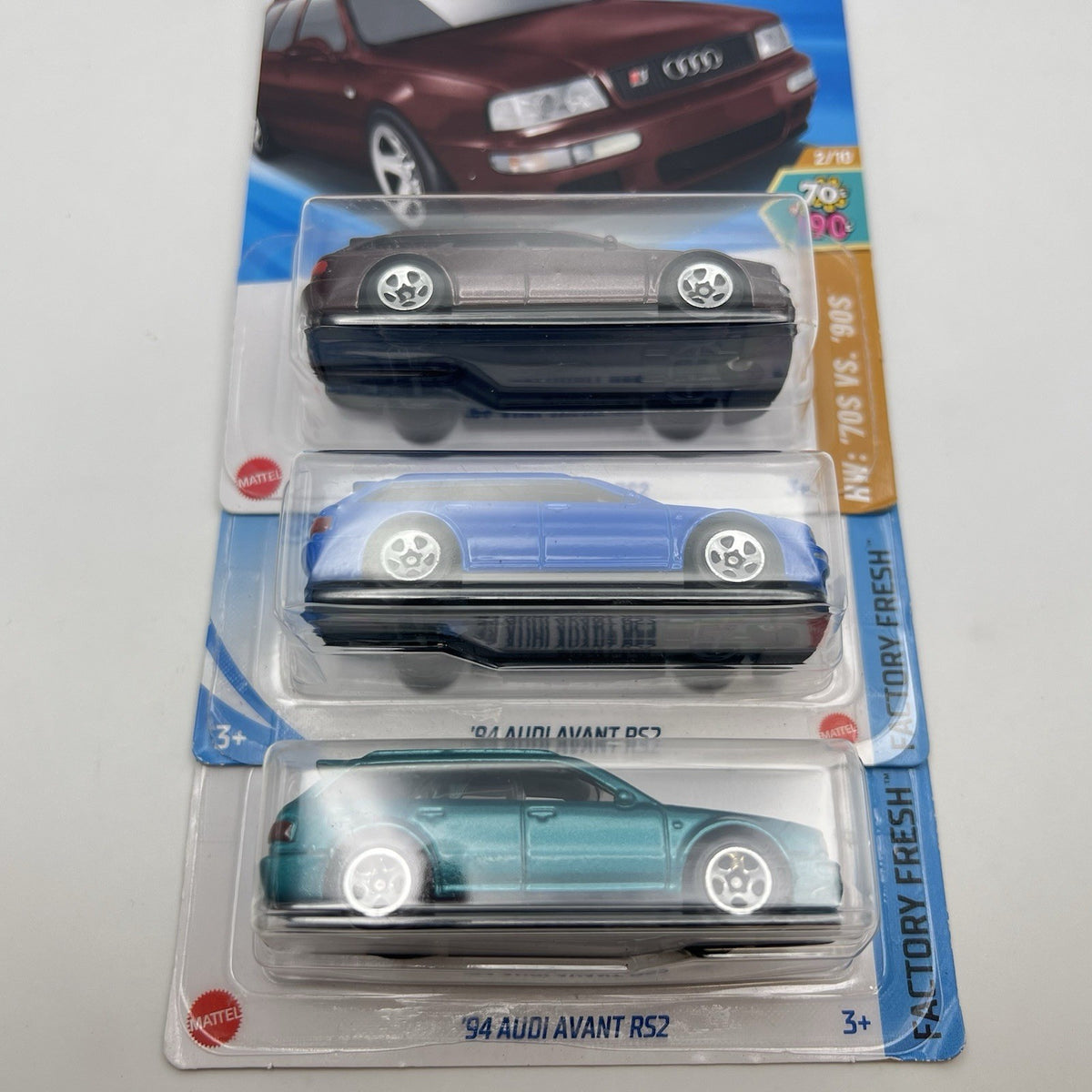 Hot Wheels 3 Diff '94 AUDI AVANT RS2 - Lot Of 3 - Blue, Teal, Maroon