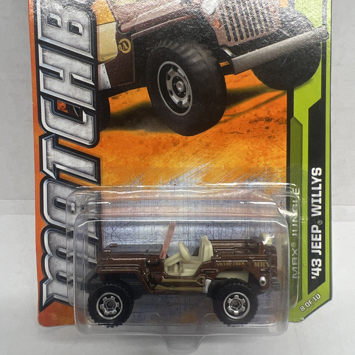 Matchbox 2012 MBX Jungle Series #108 '43 Jeep Willys Mtflk Brown Swamp Crew