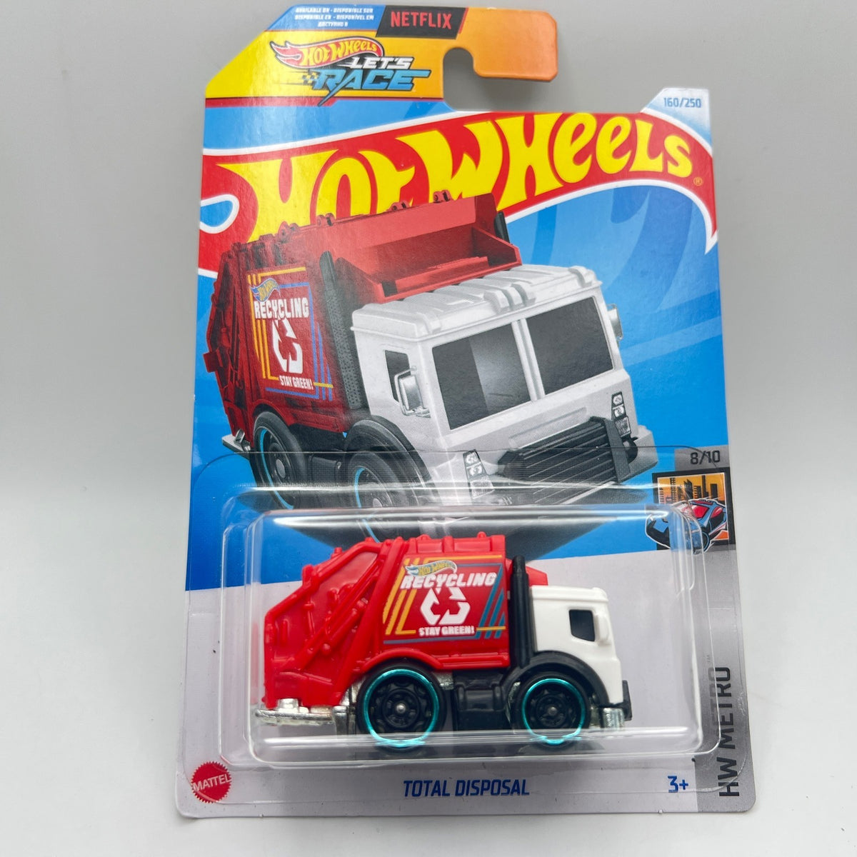 Hot Wheels Total Disposal 160/250 HW Metro 8/10 Red White Lets Race