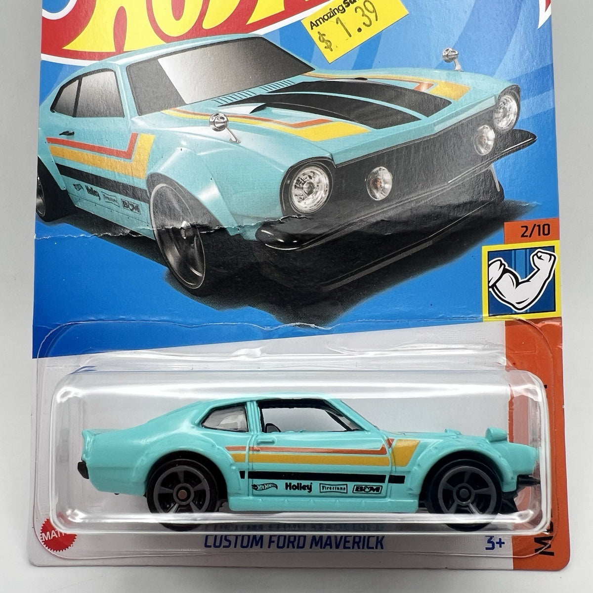 Custom Ford Maverick Muscle Mania 2/10 Turquoise Hot Wheels 2023  #99 NIP NEW