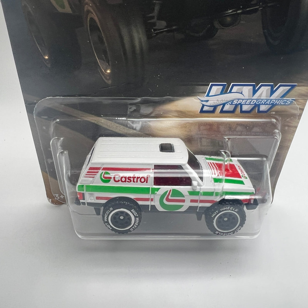 Hot Wheels Speed Graphics Range Rover Classic Castrol White 2/5 1:64 Diecast
