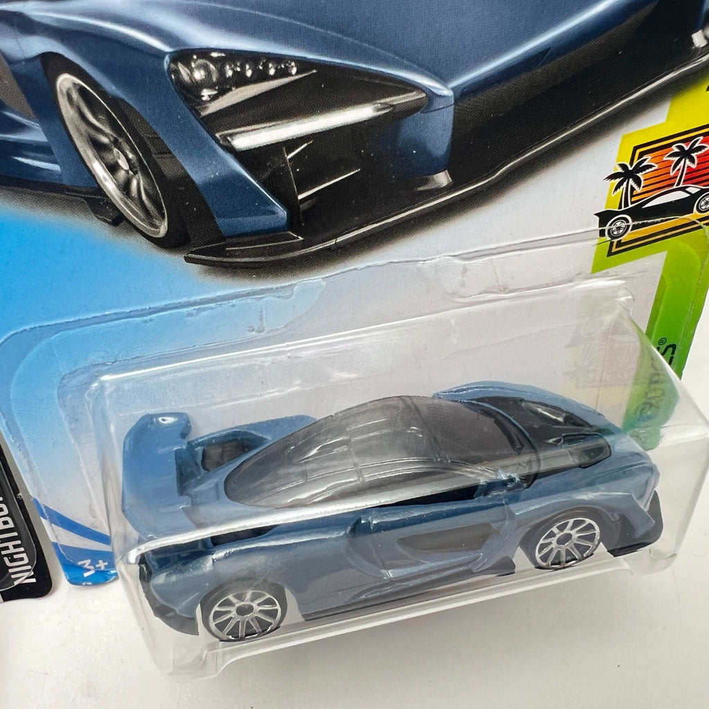 Hot Wheels McLaren Senna Lot of 2 White 233/250 Nightburnerz + Blue 162/250