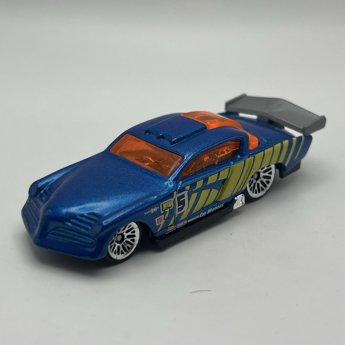 HOT WHEELS AT-A-TUDE #5 Diecast Race Car Vintage 1998 Blue Loose