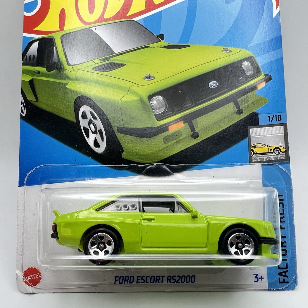 2024 Hot Wheels Factory Fresh 1/10 Lime Green Ford Escort RS2000 #23 1:64 Scale