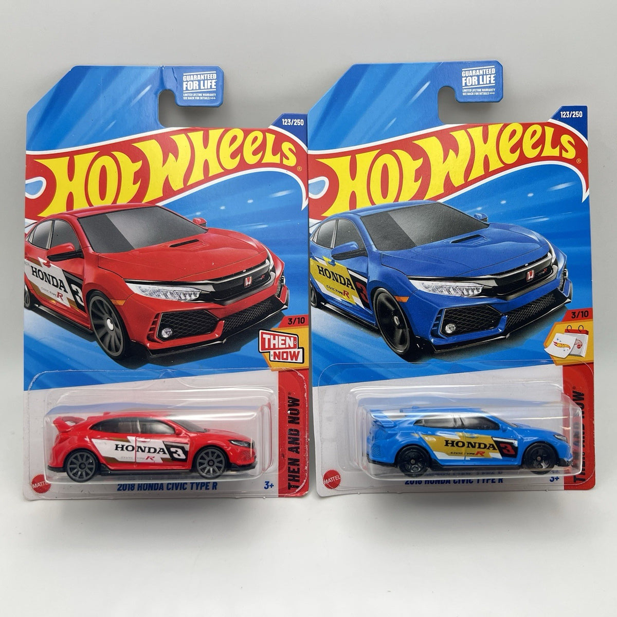 2 New Car Lot Hot Wheels~Honda Civic Type R Red & Blue Then & Now 2025~UNOPENED