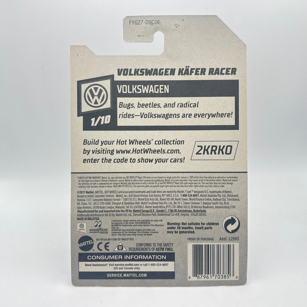 Hot Wheels Volkswagen Kafer Racer ZAMAC 001 46/250 Mooneyes Volkswagen 1/10