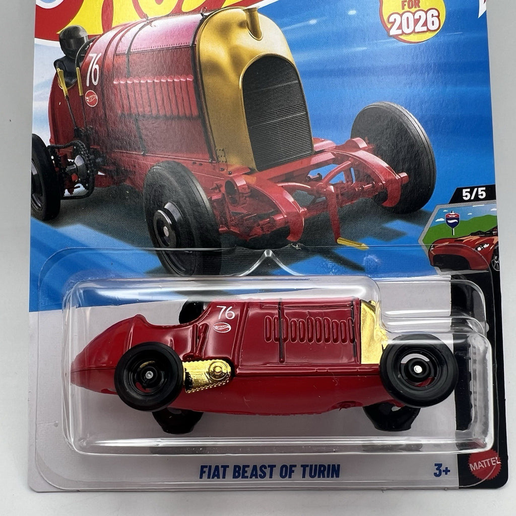 Hot Wheels 2026 Fiat Beast Of Turin Red 5/5 Drop Tops 131/250