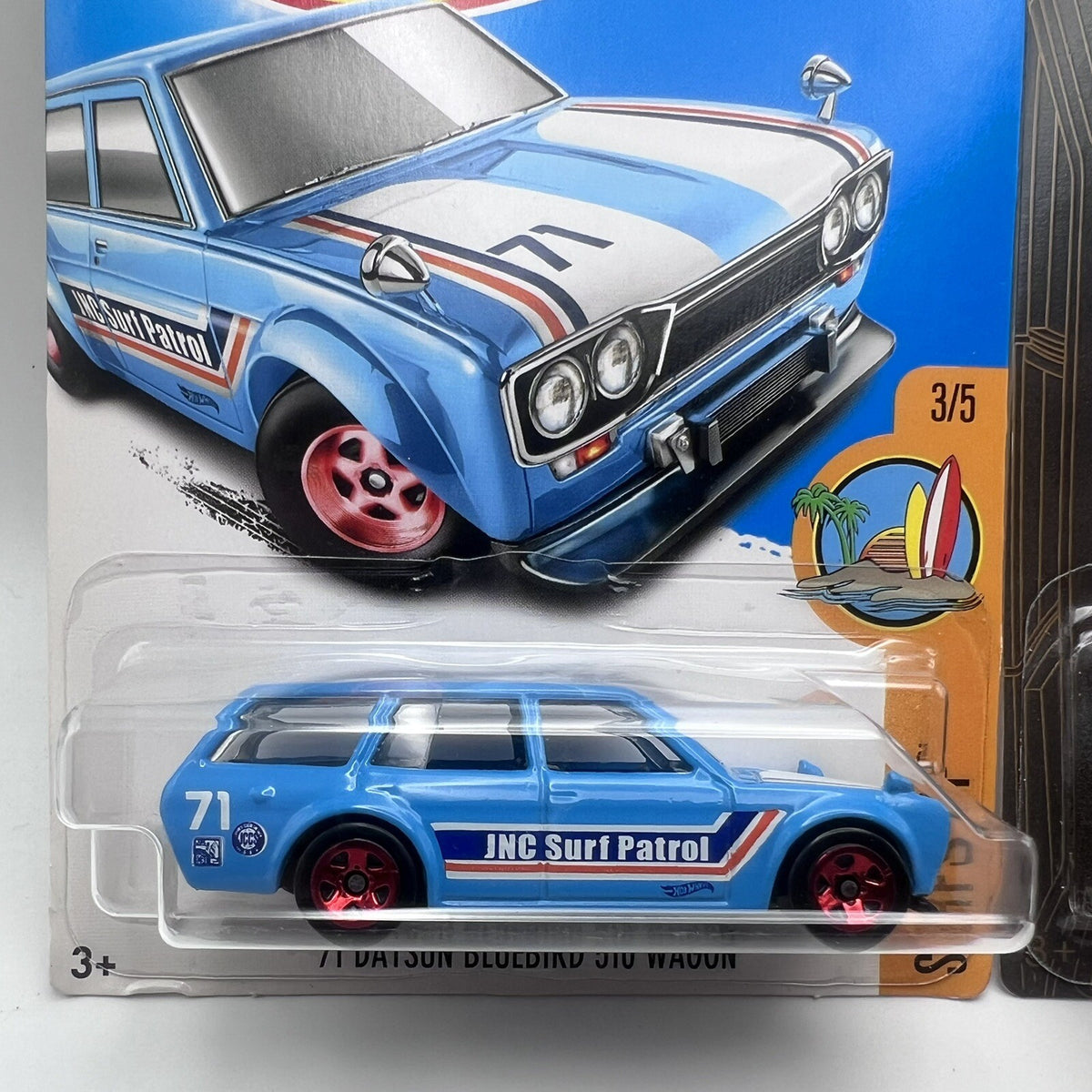 HOT WHEELS LOT OF 2 71 DATSUN BLUEBIRD 510 WAGONS, Blue & Grey 51st Anniversary