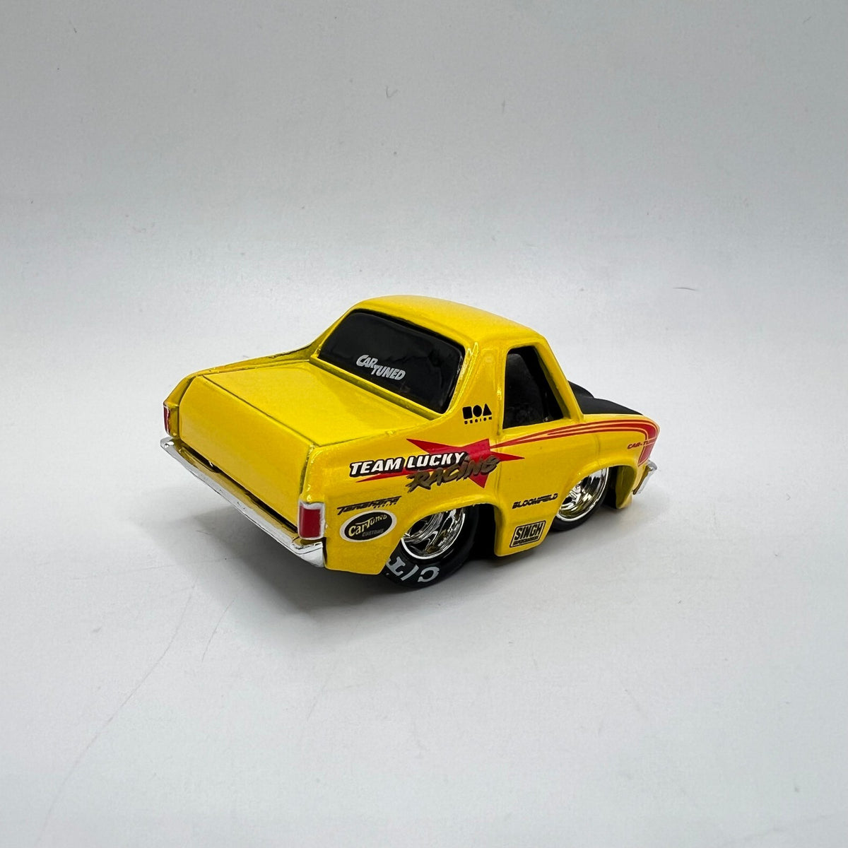 Car Tuned MGA Chevy El Camino Yellow Team Lucky Racing Chibi LOOSE