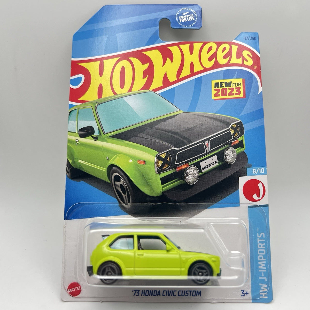 2023 Hot Wheels '73 Honda Civic Custom HW J-Imports 8/10 #117/250 Lime Green
