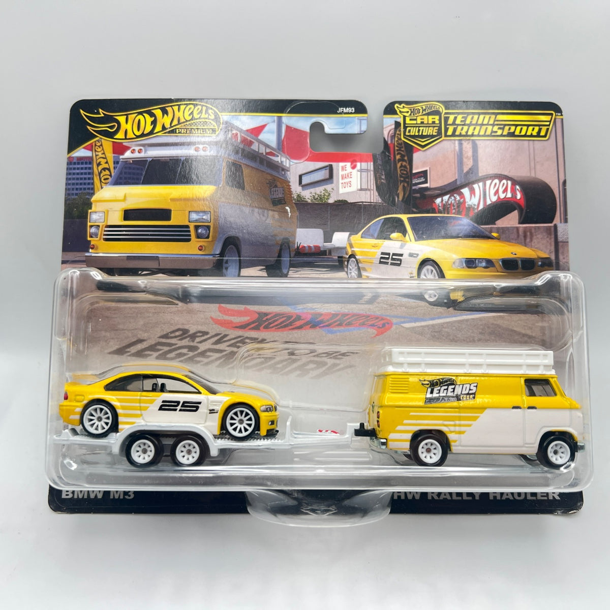 Hot Wheels Team Transport BMW M3 Rally Hauler Legends Tour Yellow