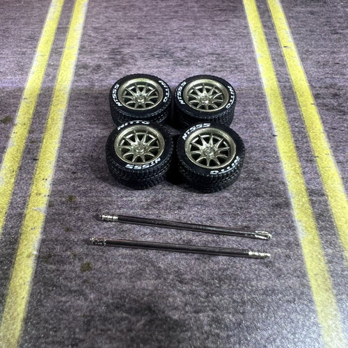 1/64 Scale Gold Volks Racing CE28 With Rubber Tires Hot Wheels Matchbox Tomica