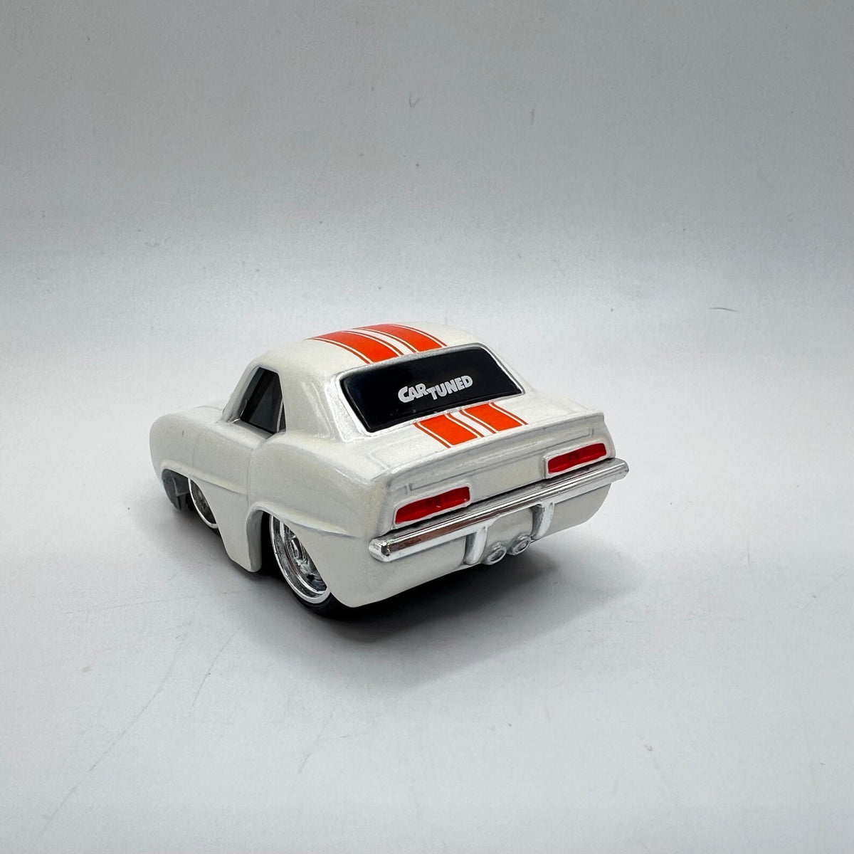 Car Tuned MGA '69 Chevy Camaro White Orange Stripes Chibi LOOSE