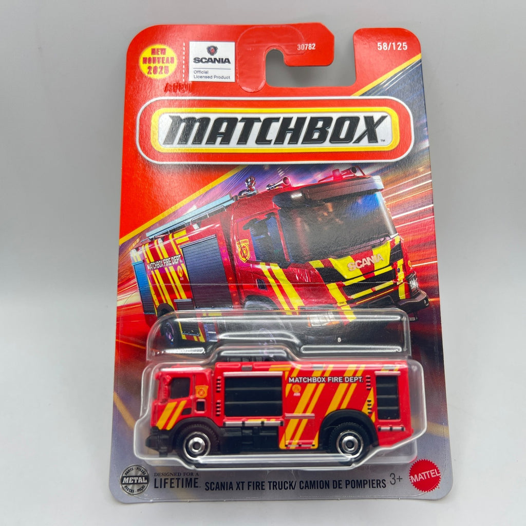 Matchbox Scania XT Fire Truck 58/125 Red 1:64 Scale Diecast