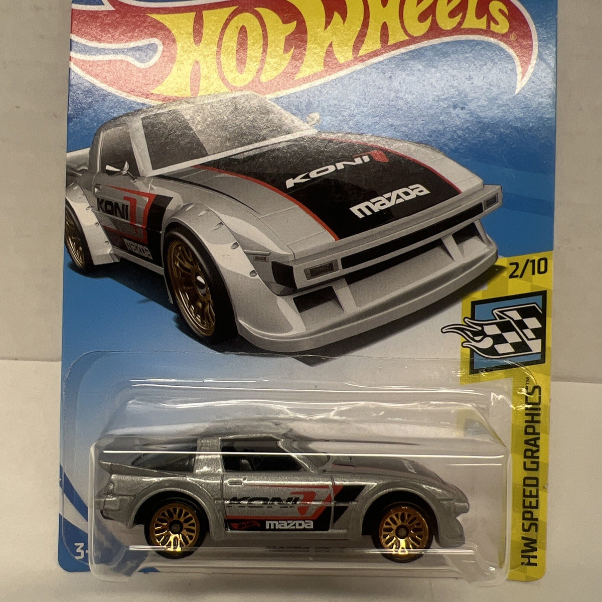 2017 Hot Wheels Mazda RX-7 KONI Gray HW Speed Graphics #2/10 Car 167/250