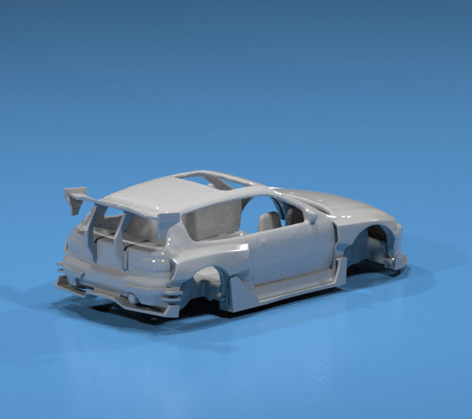 FatBoi Style Wide Body Kit for Hot Wheels Honda Civic EG Hatchback - Resin