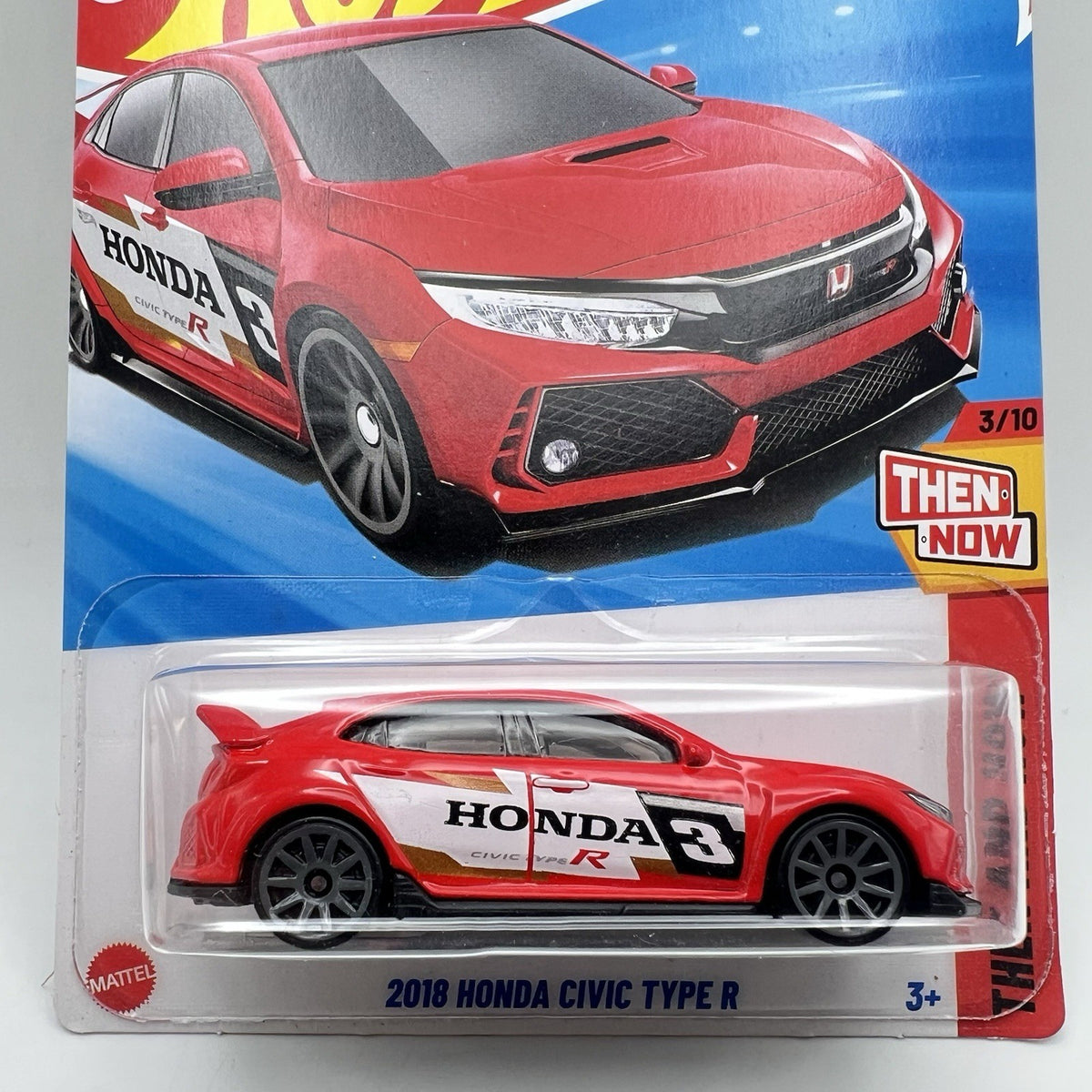 2025 Hot Wheels Red 2018 Honda Civic Type R 123/250 Then And Now 3/10