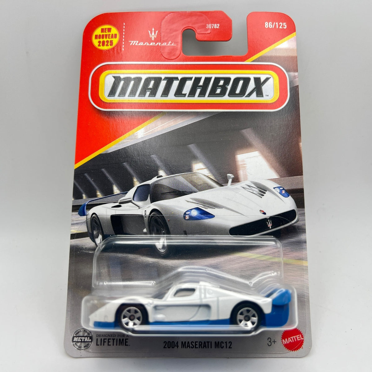 Matchbox 2004 Maserati MC12 White Blue 86/125 The Vault