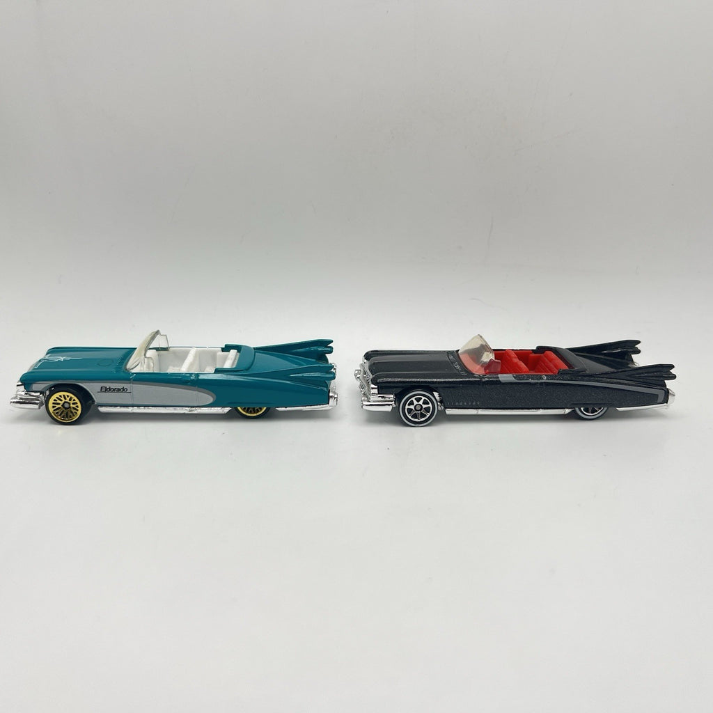 Hot Wheels '59 Cadillac Eldorado Convertible  Lot Of 2 Turquoise & White - Black