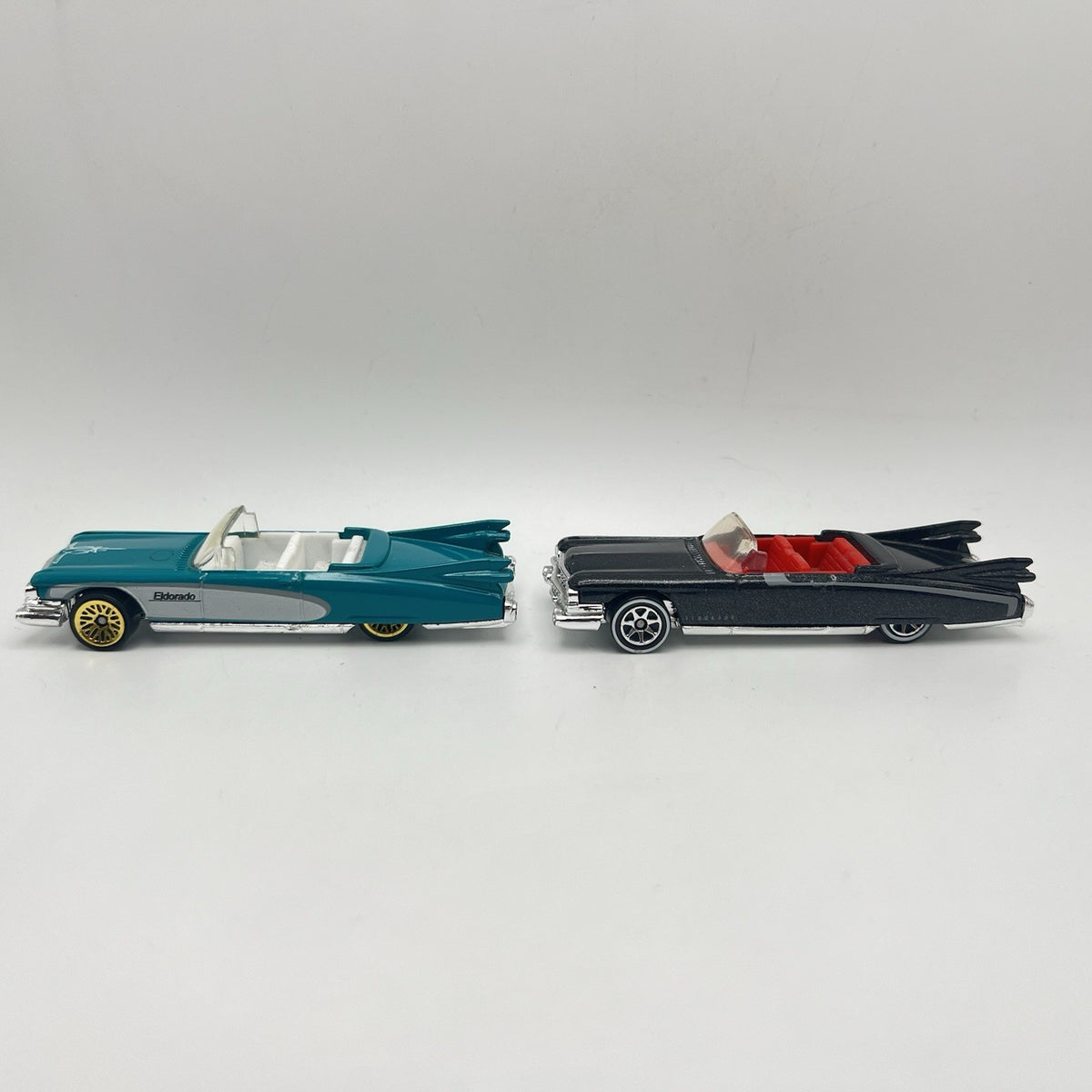 Hot Wheels '59 Cadillac Eldorado Convertible  Lot Of 2 Turquoise & White - Black