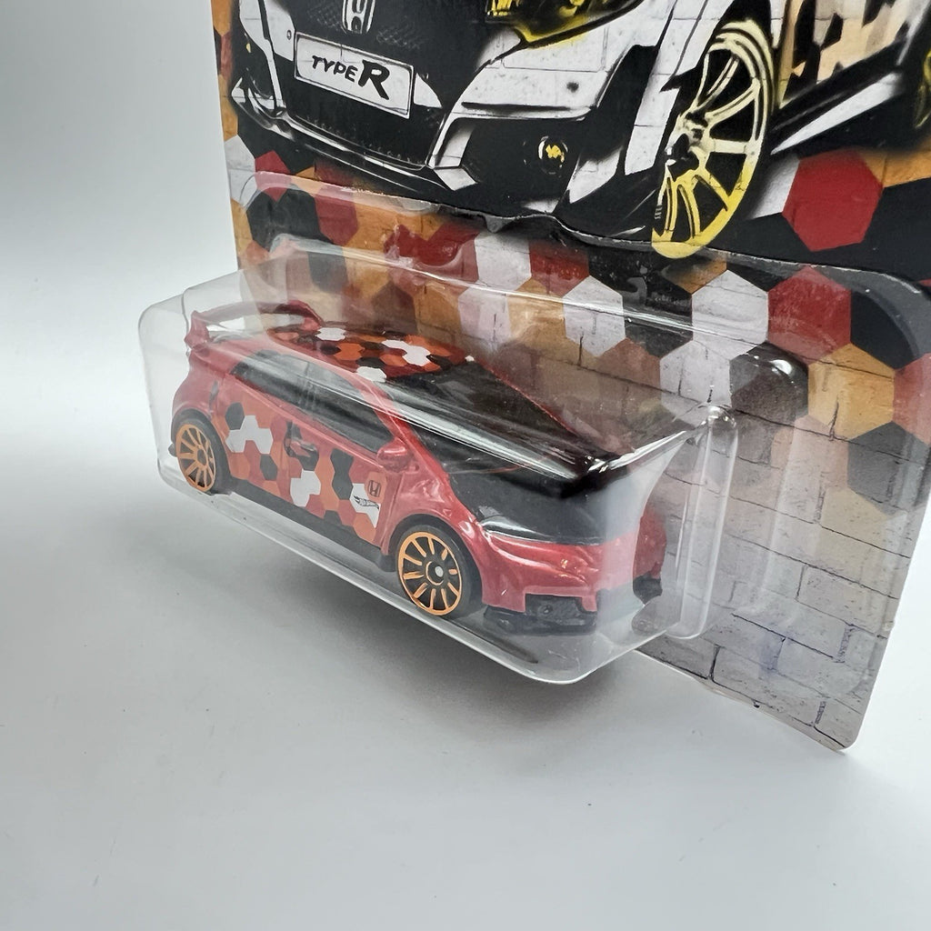 HOT WHEELS '16 HONDA CIVIC TYPE R URBAN CAMOUFLAGE SERIES METALFLAKE ORANGE JDM