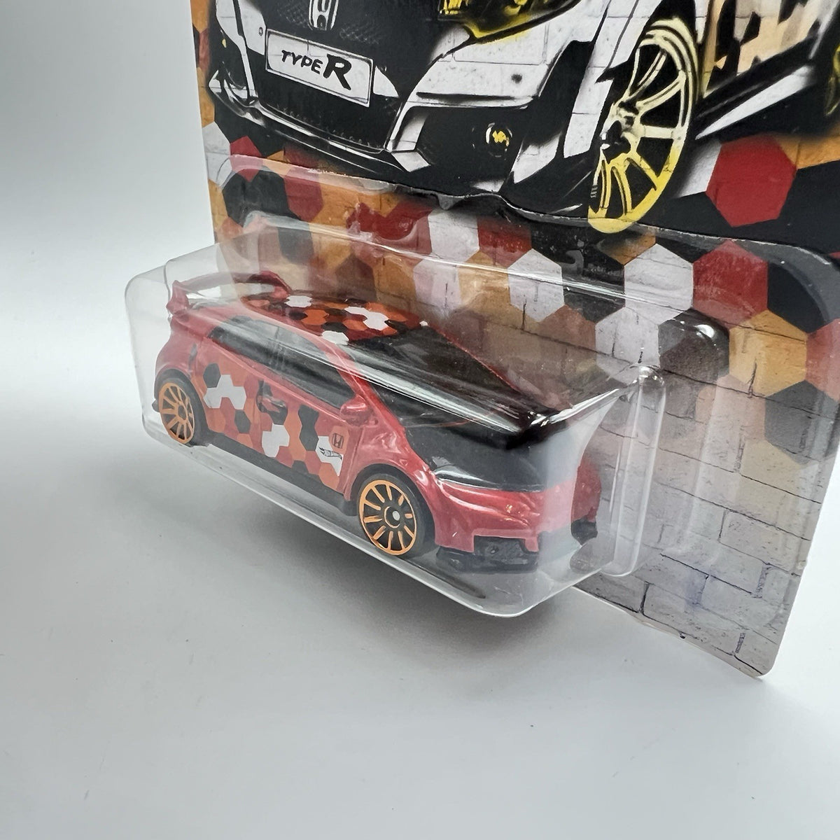 HOT WHEELS '16 HONDA CIVIC TYPE R URBAN CAMOUFLAGE SERIES METALFLAKE ORANGE JDM